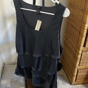 Ann Taylor Charcoal Sleeveless Layered Blouse